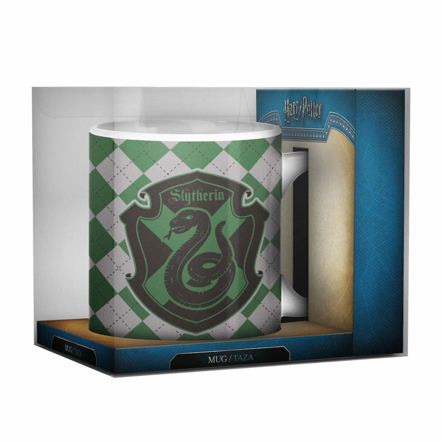 Taza Cerámica Blanca Slytherin de Harry Potter
