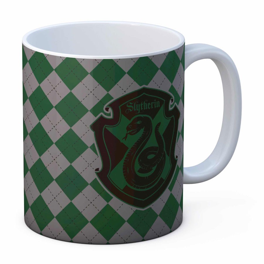 Taza Cerámica Blanca Slytherin de Harry Potter