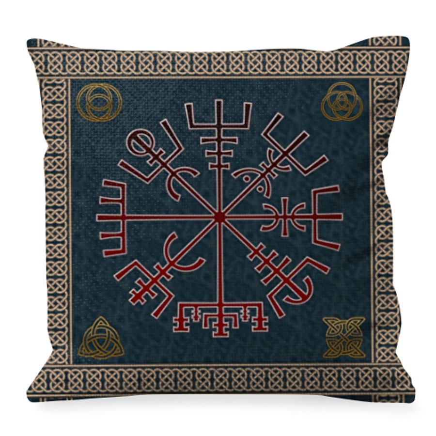 Cojín símbolo Vegvisir Celta