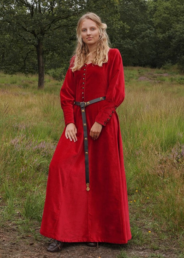 Vestido medieval Isabel, Terciopelo Rojo