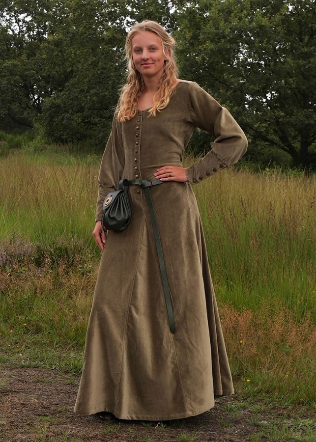 Vestido medieval Isabel, Terciopelo Verde