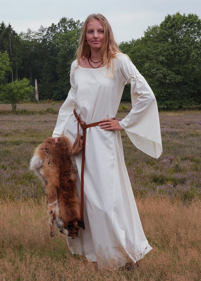 Vestido medieval mujer Burglinde mangas trompeta
