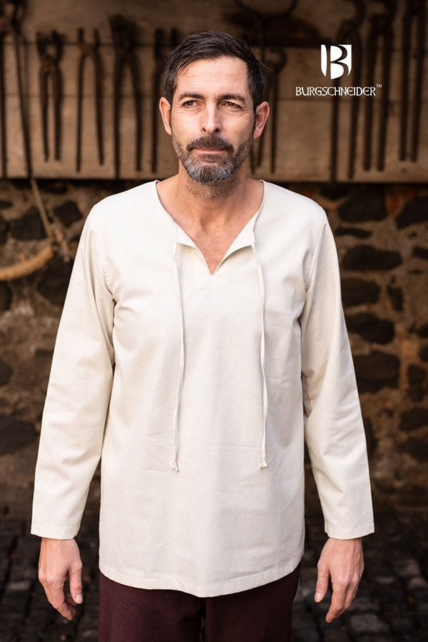 Camisa medieval lazos Ulrich, crema