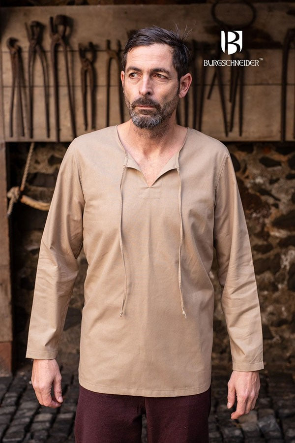 Camisa medieval lazos Ulrich, cáñamo