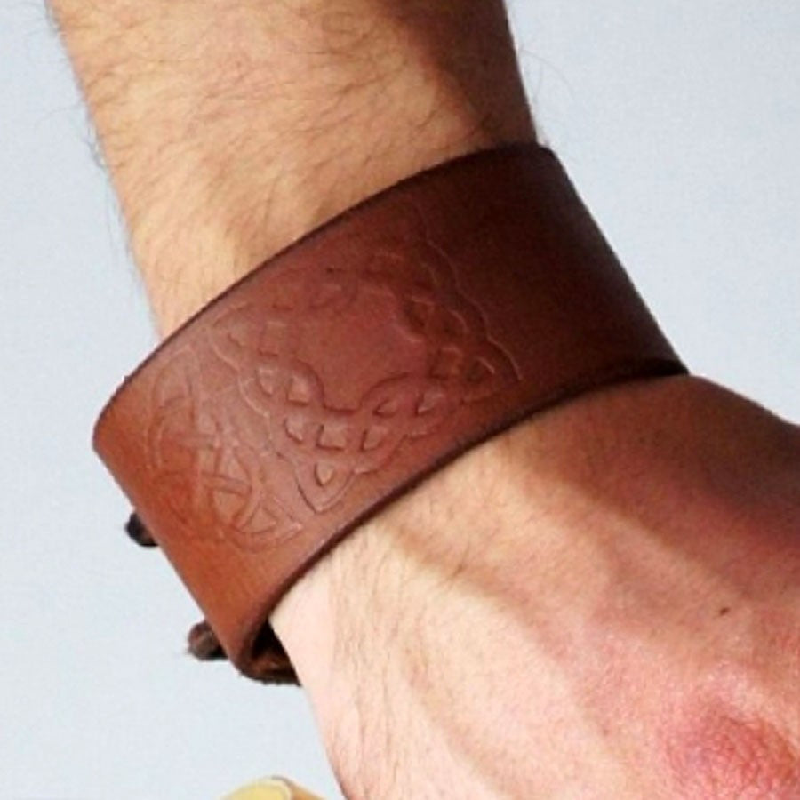 Pulsera Nudos Celtas en Cuero, ajustable (1 unidad)