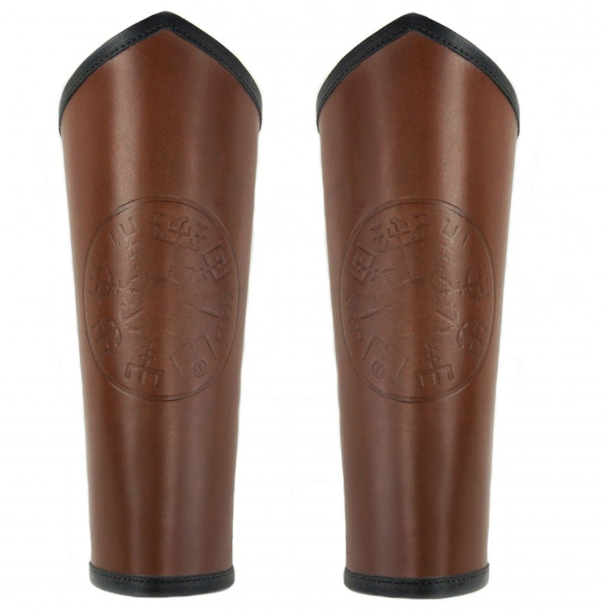 Brazaletes Celtas piel Vegvisir marrones