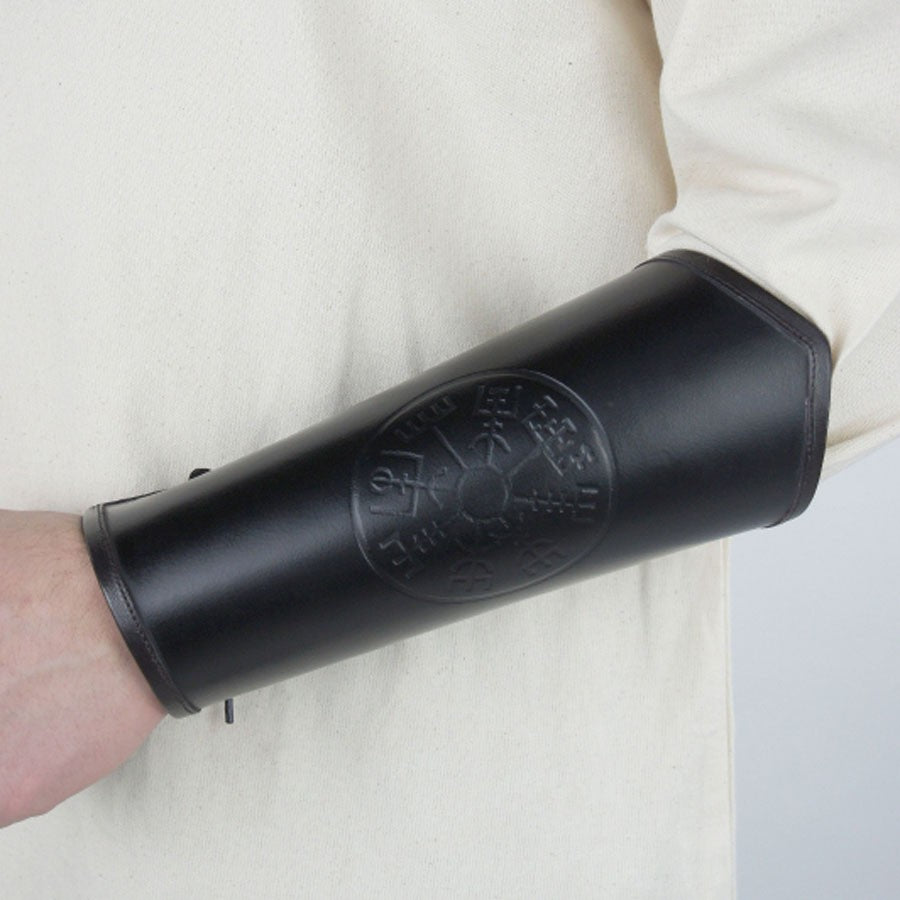 Brazaletes Celtas piel Vegvisir negros