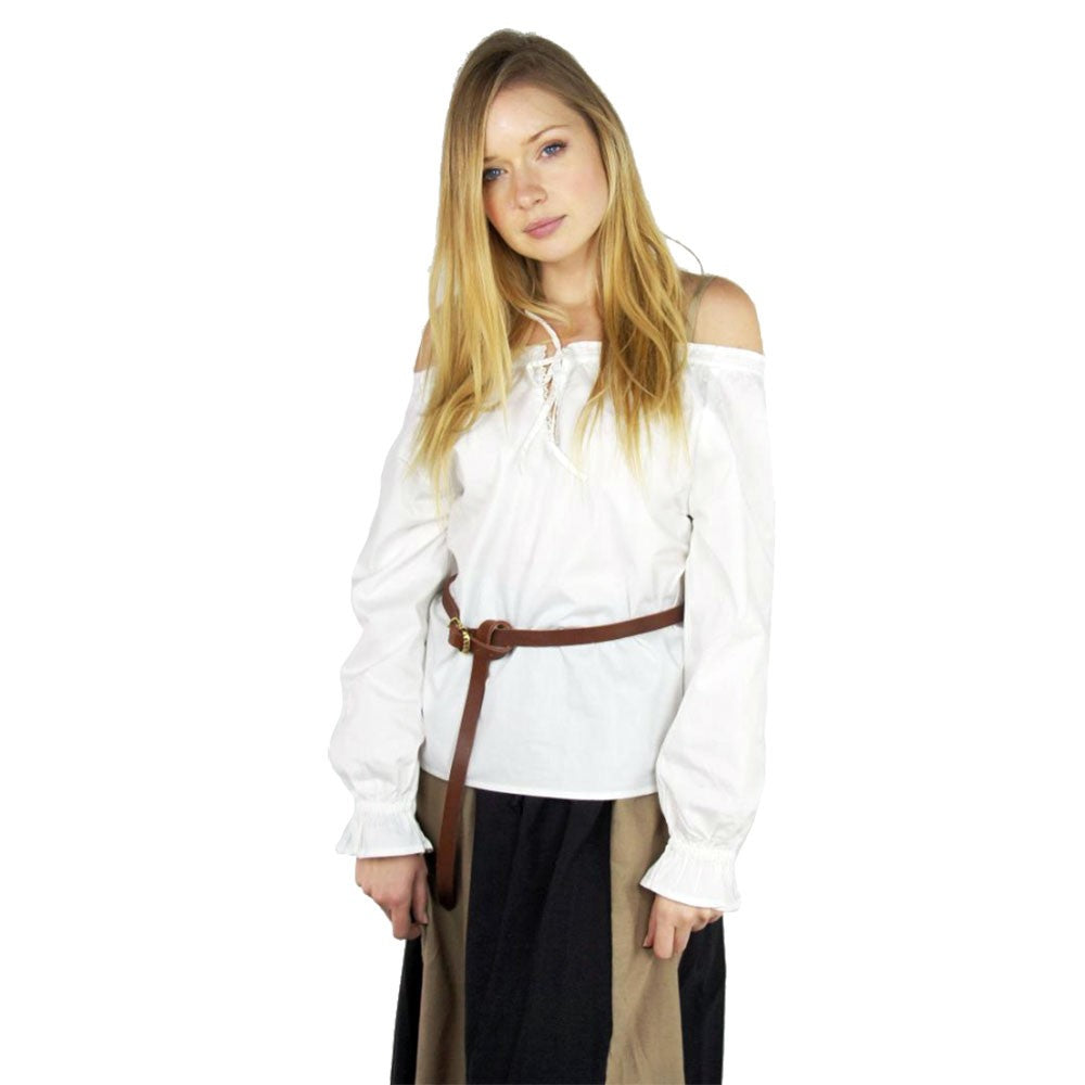 Blusa medieval mujer Bettina, blanco