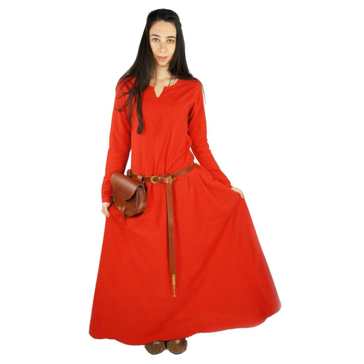 Vestido de mujer vikinga modelo Lina, rojo