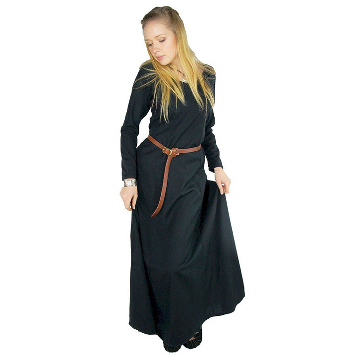 Túnica negra larga señora Medieval modelo Scarlet