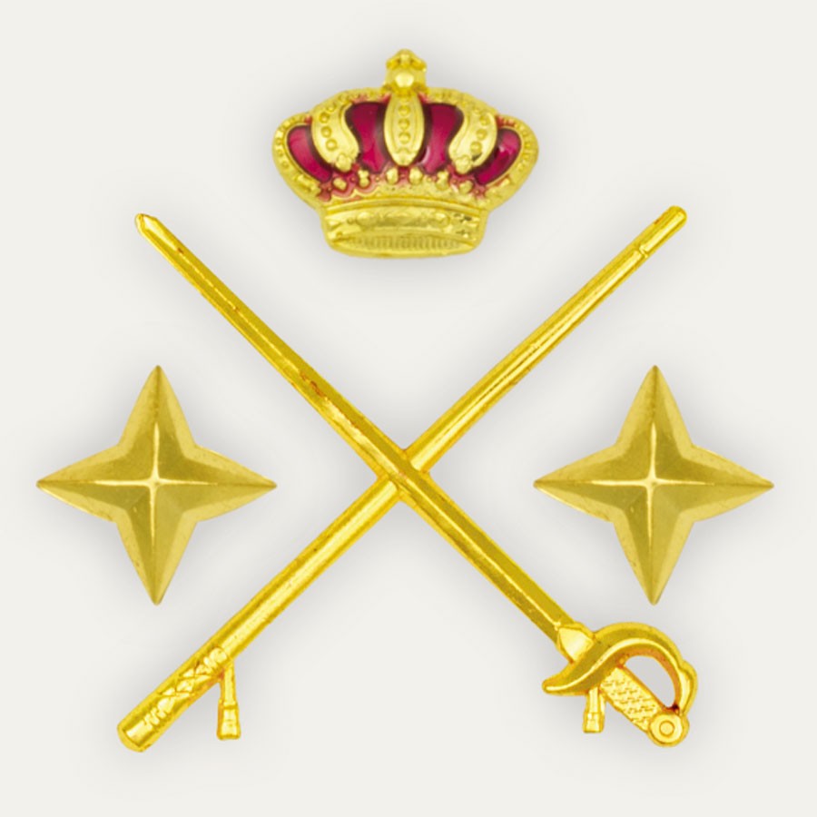 Par de Divisas de General de Brigada de España - Hombreras Metálicas para Uniforme Militar