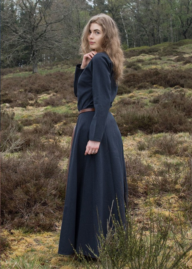 Vestido vikingo largo Afra, Azul Oscuro