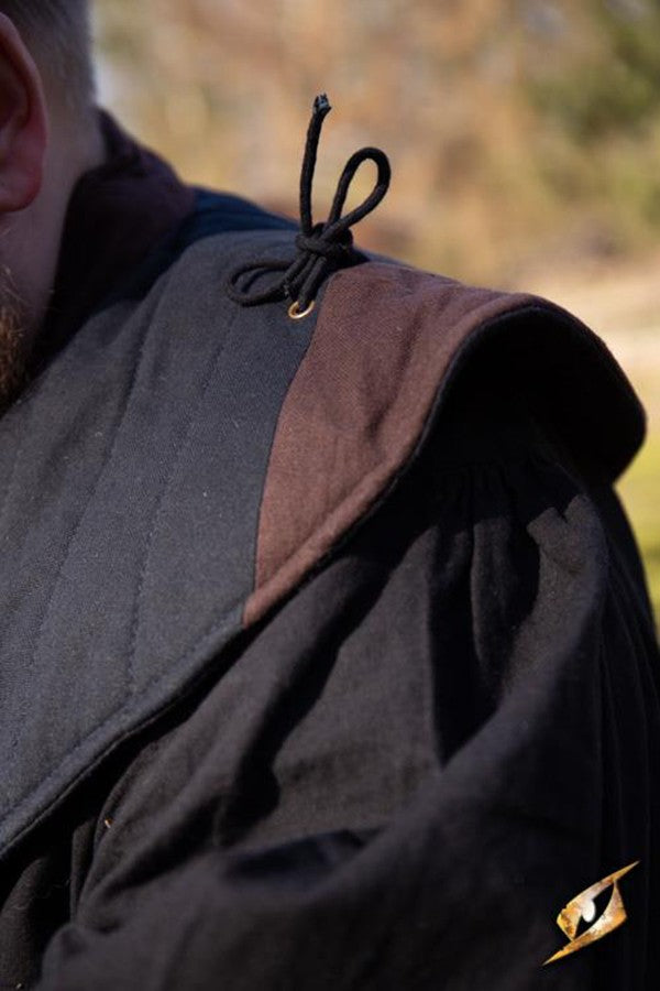 Gorjal medieval acolchado, negro-marrón
