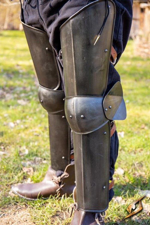 Protectores piernas de Soldado, acabado negro