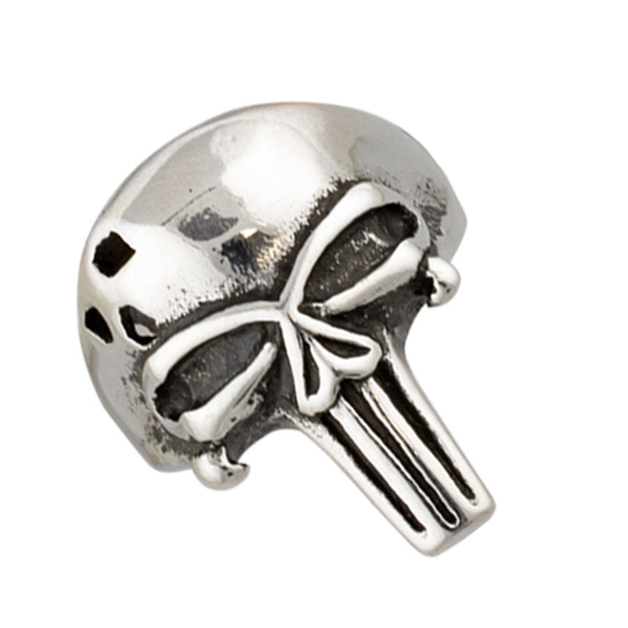Anillo Calavera simple en acero con acabado rústico