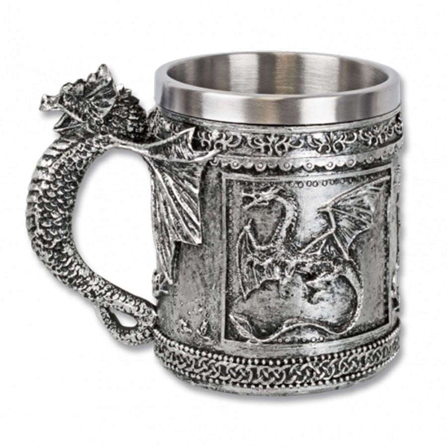 Taza decorativa medieval dragón