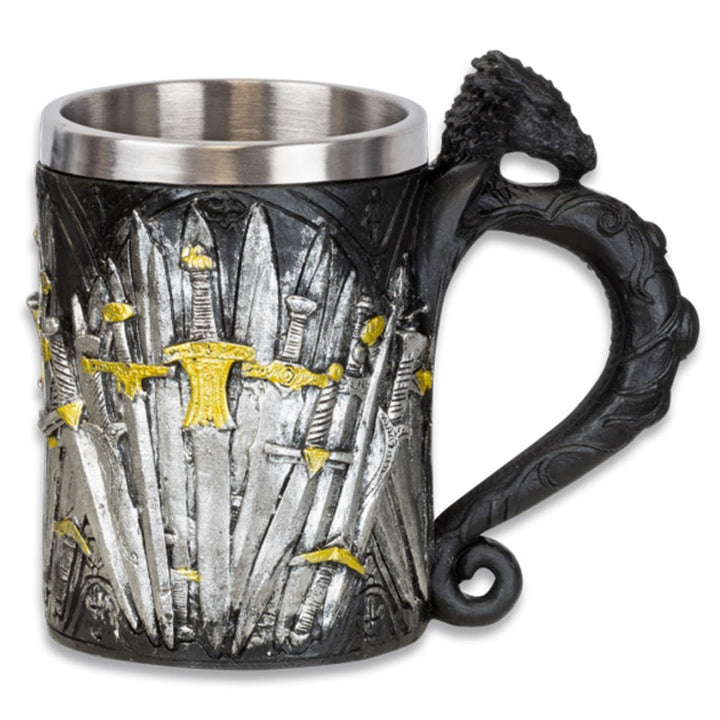 Taza decorativa medieval espadas