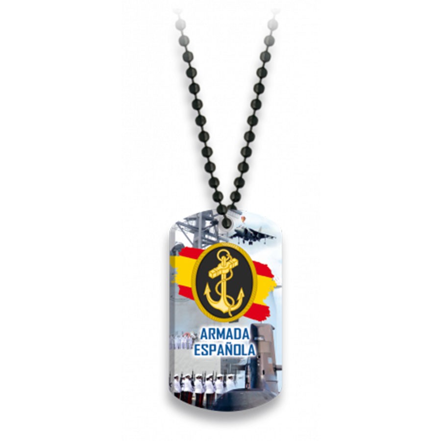 Placa con cadena de bolas Armada Española