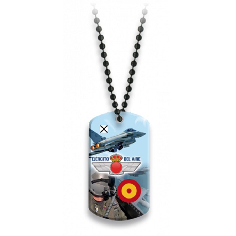 Placa con cadena de bolas Ejército del Aire Español