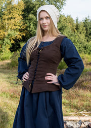 Corpiño medieval modelo Tilda, marrón
