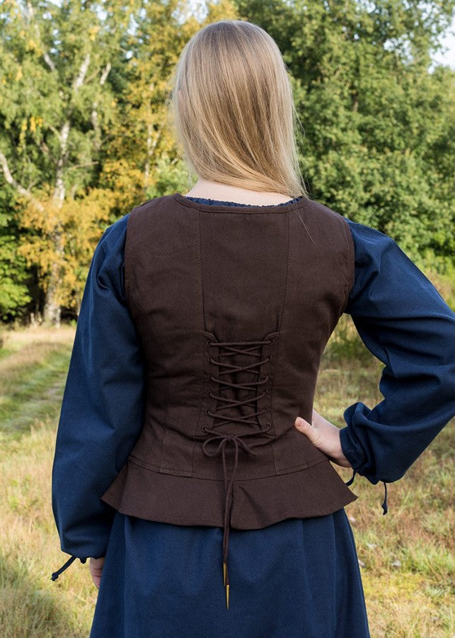 Corpiño medieval modelo Tilda, marrón