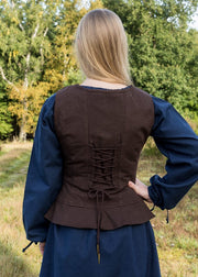 Corpiño medieval modelo Tilda, marrón