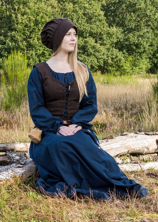 Corpiño medieval modelo Tilda, marrón