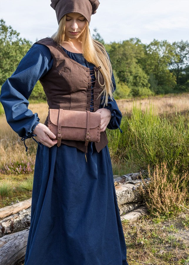 Corpiño medieval modelo Tilda, marrón