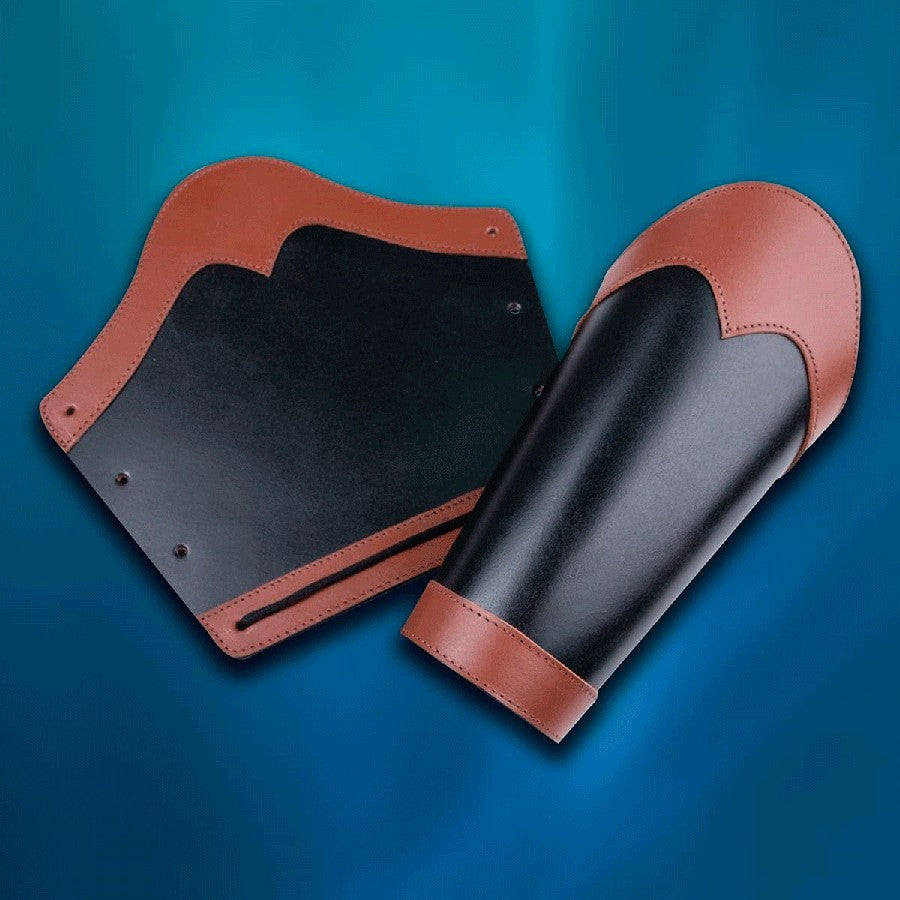 Brazaletes medievales de Cazador, negro-marrón