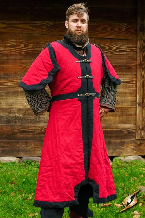 Gambesón acolchado Dastán en rojo-negro