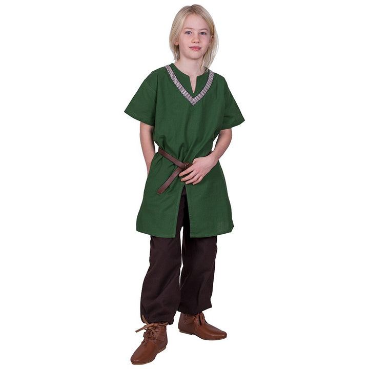Túnica medieval Ailrik niño, color verde