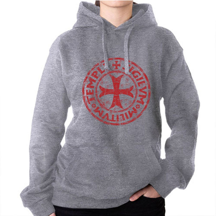 Sudadera gris leyenda de los Caballeros Templarios con Capucha
