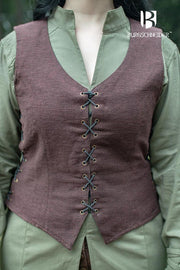 Chaleco medieval de campesina Marian, color marrón