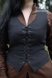 Chaleco medieval de campesina Marian, color negro