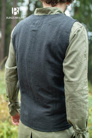 Chaleco medieval de campesino Maron, color negro