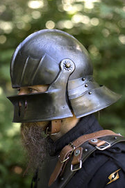 Casco Sallet con visera, Oscuro épico