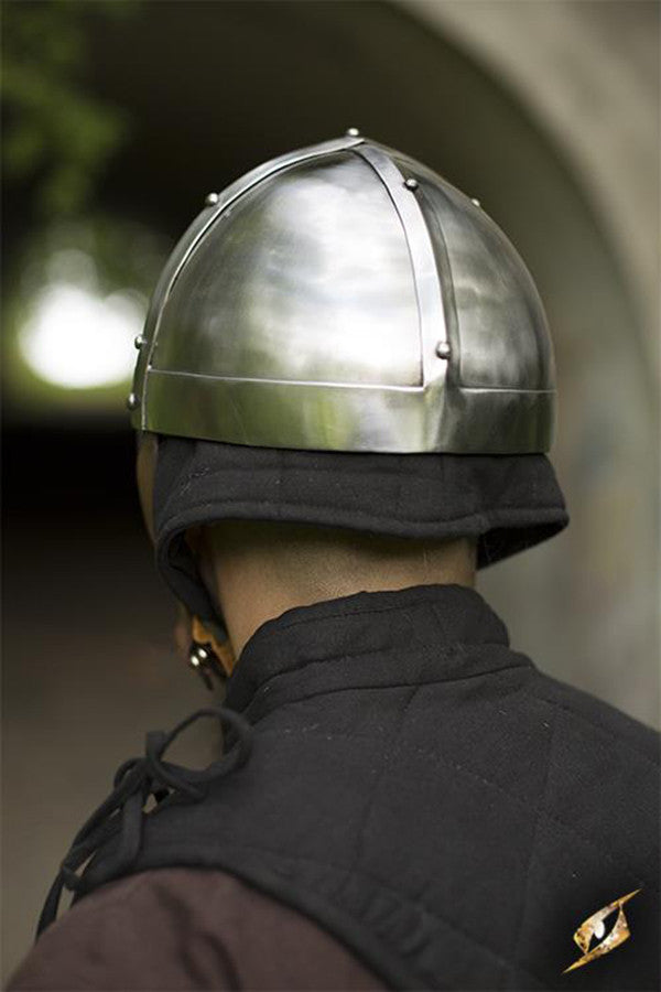 Casco vikingo con antifaz, acabado pulido