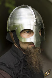 Casco vikingo con antifaz, acabado pulido