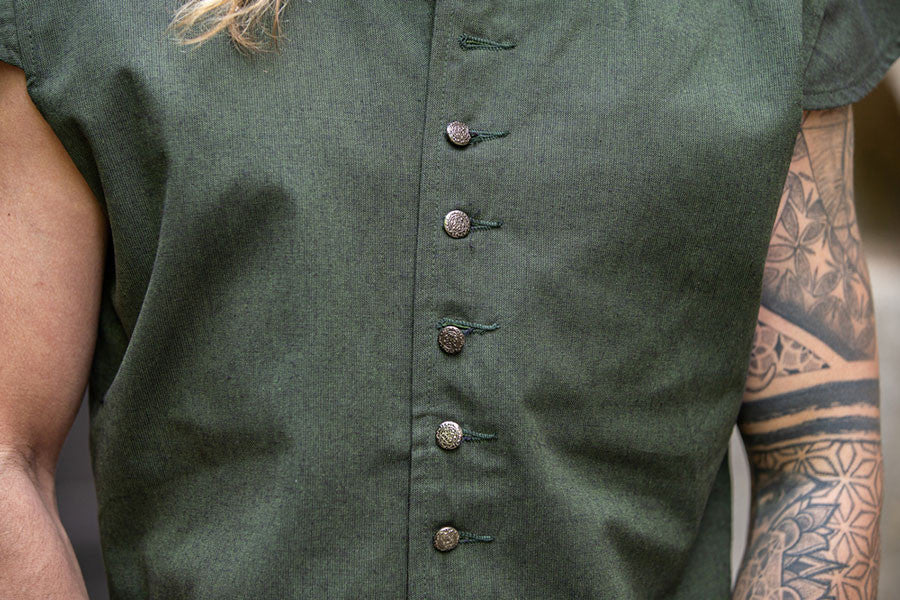 Chaleco renacentista clásico modelo Charles, color verde