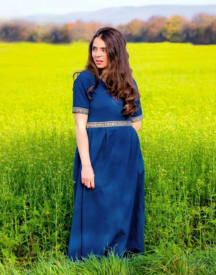 Vestido medieval mujer Enin, color azul