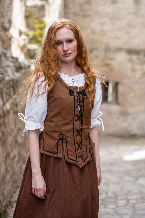 Blusa medieval blanca lazos