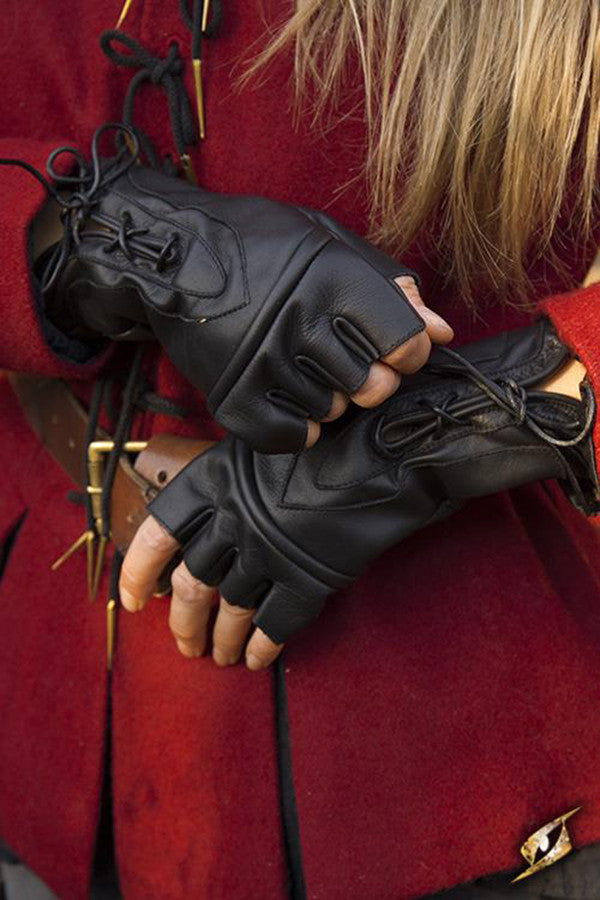 Guantes fantasía del Pícaro en cuero negro