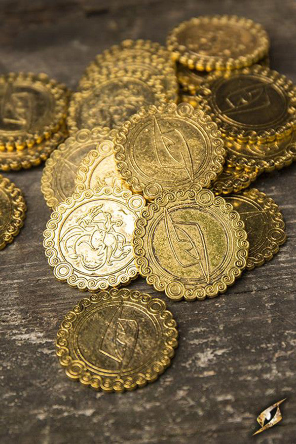 Set de 30 monedas del Dragón, color oro