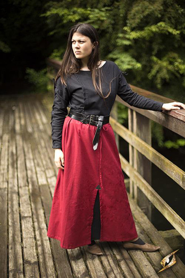 Falda medieval de Batalla, color rojo