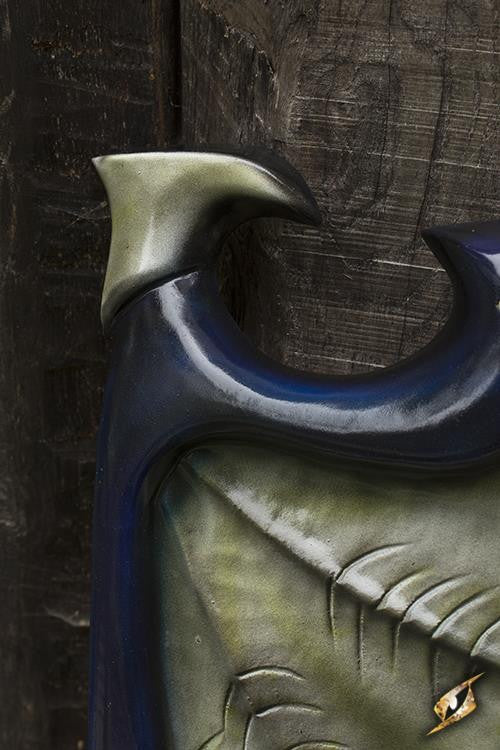 Escudo Alas de Elfos Oscuros Azul/Blanco en látex, 85x55 cm.