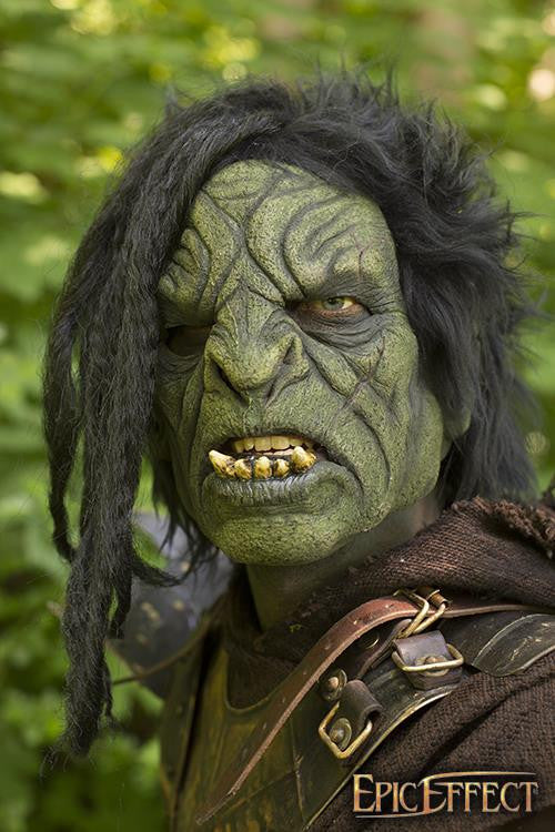 Máscara Orco Bruto verde con pelo