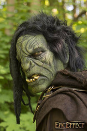 Máscara Orco Bruto verde con pelo