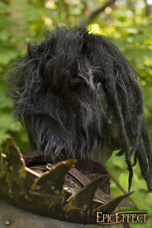 Máscara Orco Bruto verde con pelo