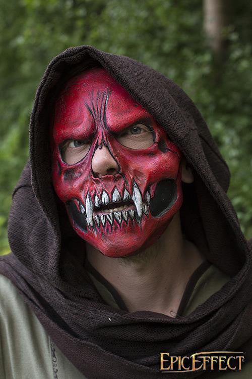 Máscara facial calavera sangrienta roja