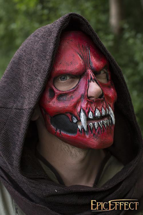 Máscara facial calavera sangrienta roja